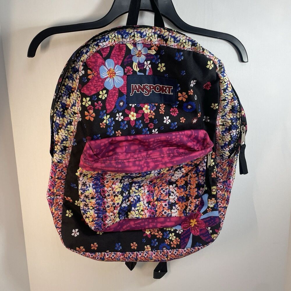 Jansport High Stakes Floral Flowers Backpack READ